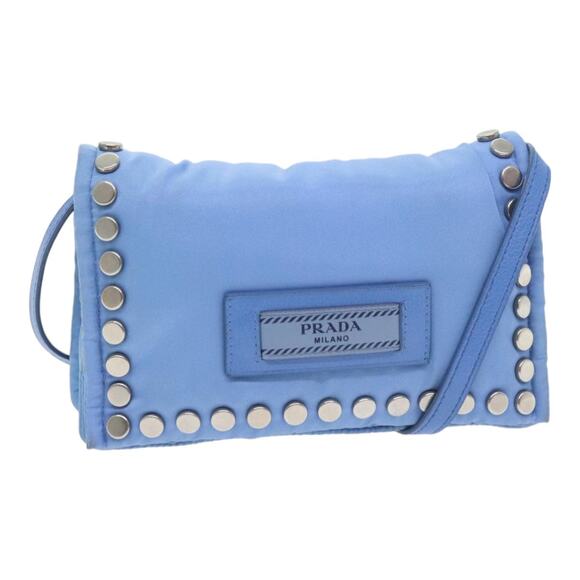 PRADA Shoulder Bag Nylon Blue - Picture 1 of 12